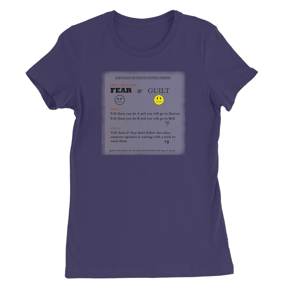 Fear or Guilt Women's T-Shirt (Controlling Humans through Fear, Guilt, and Religious Beliefs)