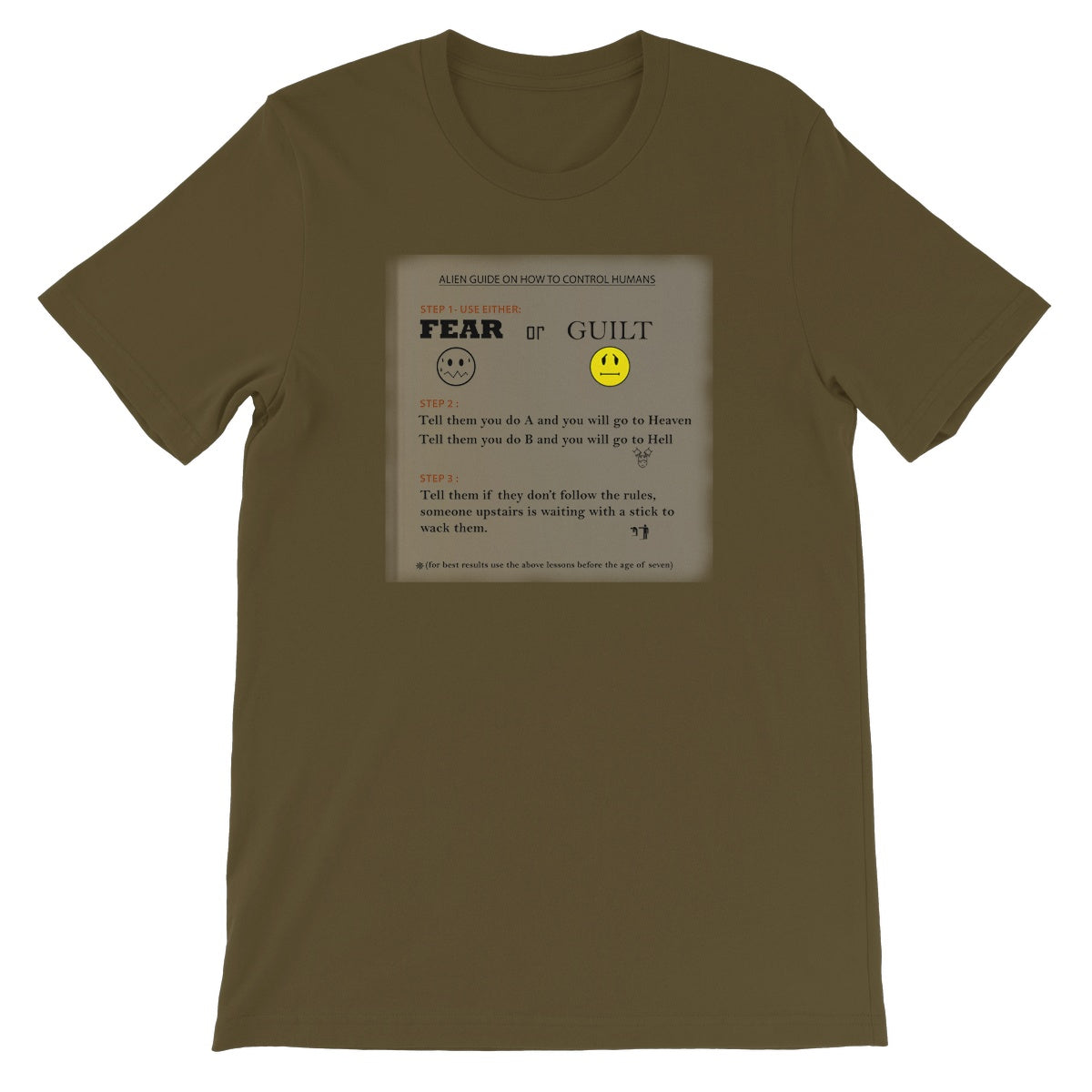 Fear or Guilt Unisex Short Sleeve T-Shirt (Controlling Humans through Fear, Guilt, and Religious Beliefs)