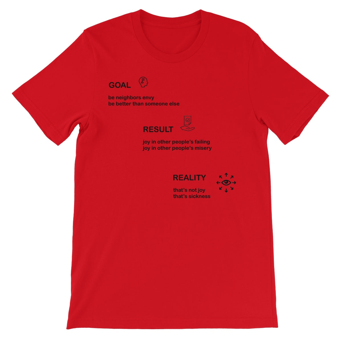 Neighbors Envy Unisex Short Sleeve T-Shirt (The pursuit of success is often fueled by the desire to be better than others)