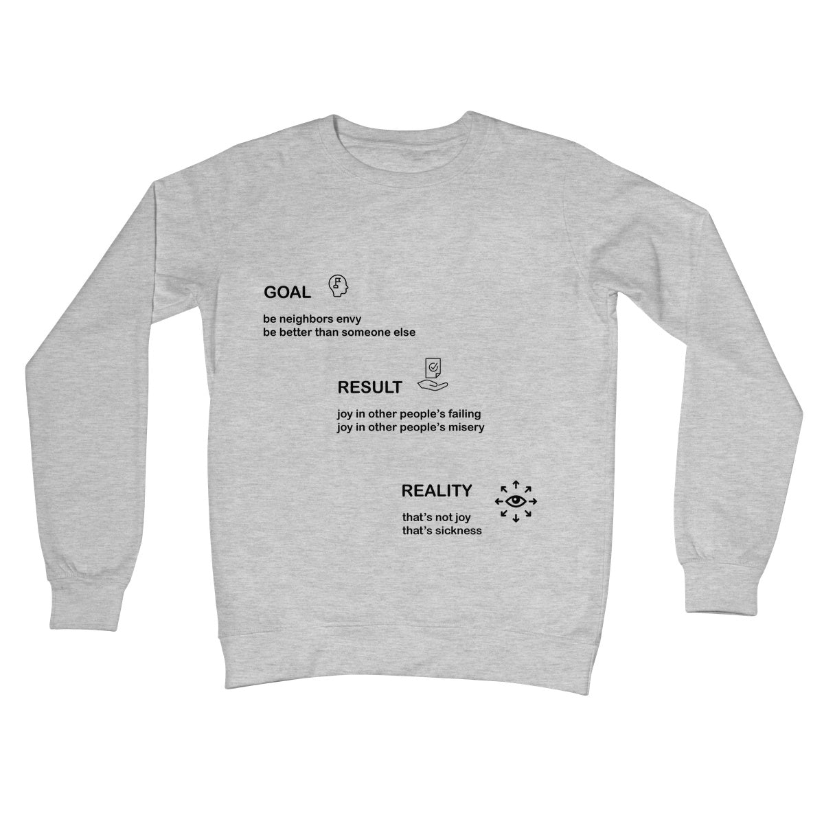 Neighbors Envy Crew Neck Sweatshirt (The pursuit of success is often fueled by the desire to be better than others)