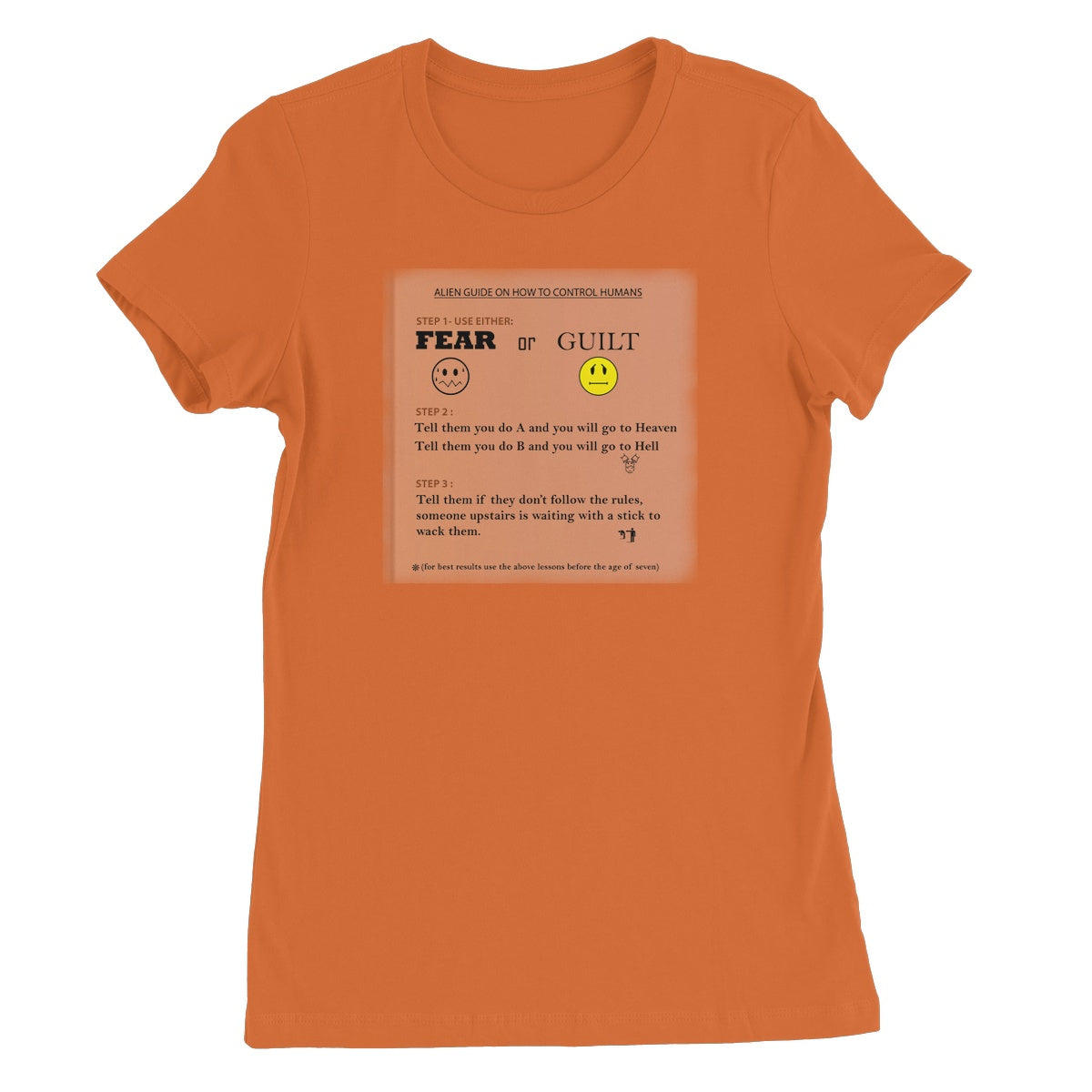 Fear or Guilt Women's T-Shirt (Controlling Humans through Fear, Guilt, and Religious Beliefs)