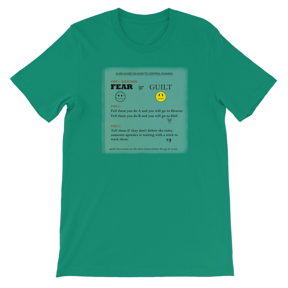 Fear or Guilt Unisex Short Sleeve T-Shirt (Controlling Humans through Fear, Guilt, and Religious Beliefs)