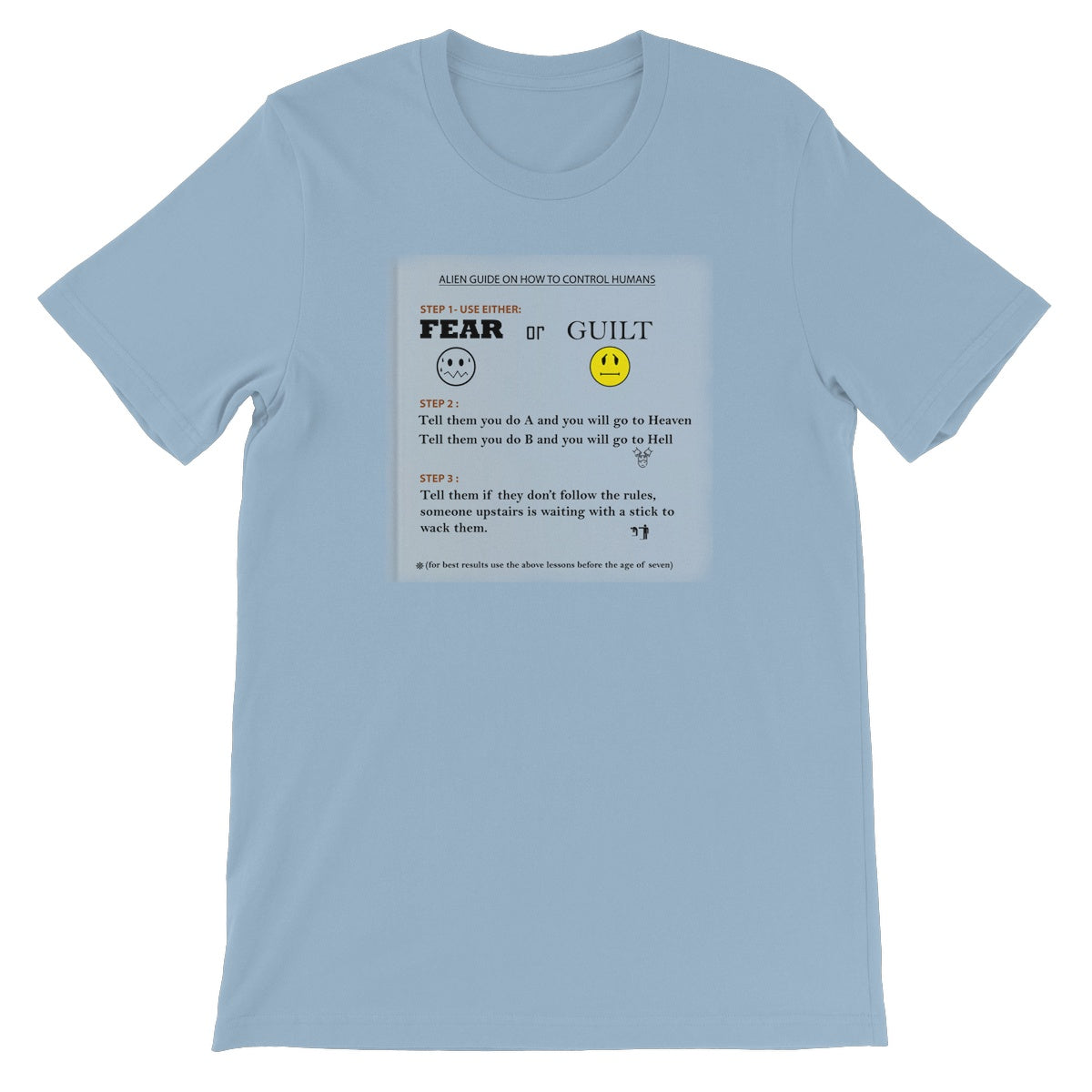 Fear or Guilt Unisex Short Sleeve T-Shirt (Controlling Humans through Fear, Guilt, and Religious Beliefs)