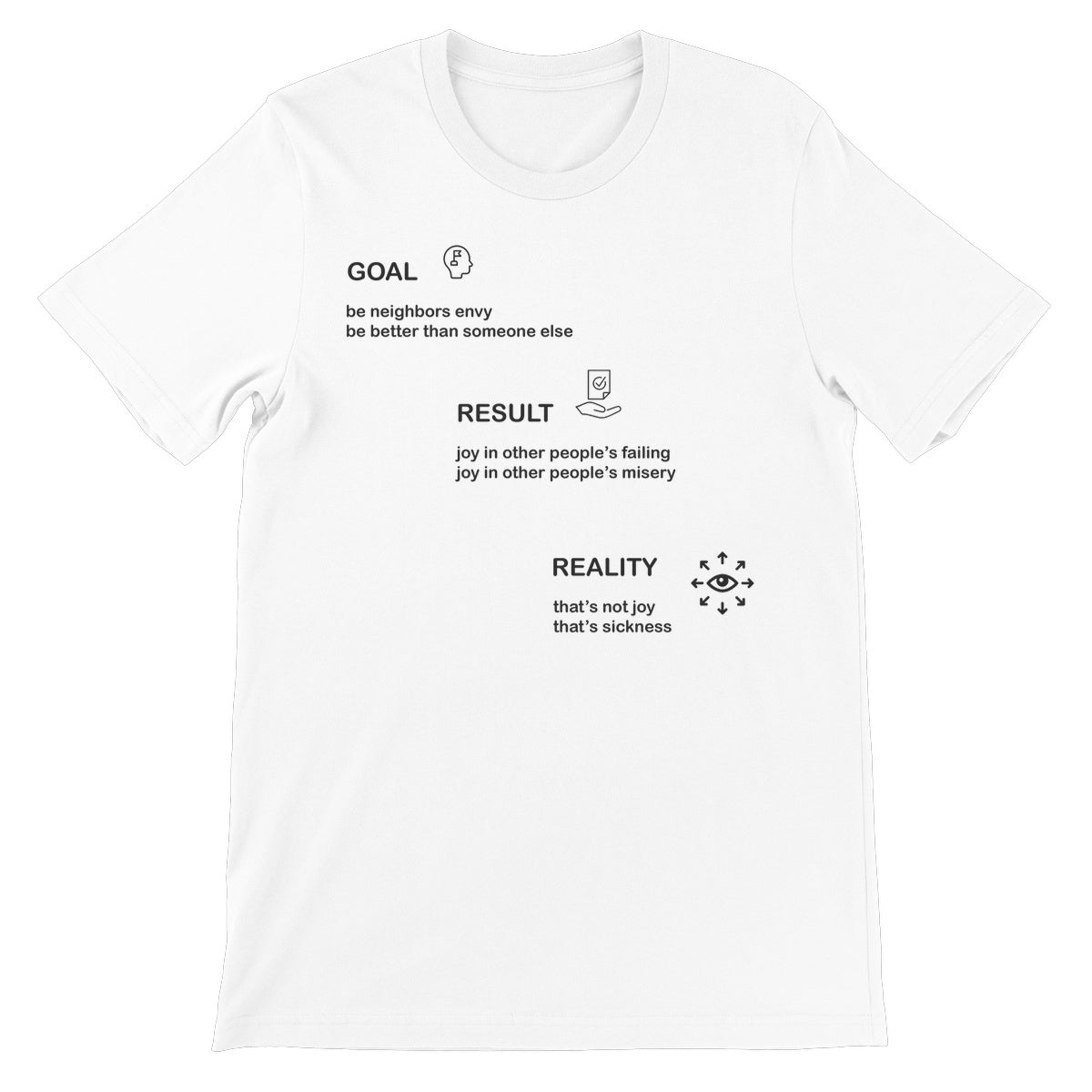 Neighbors Envy Unisex Short Sleeve T-Shirt (The pursuit of success is often fueled by the desire to be better than others)