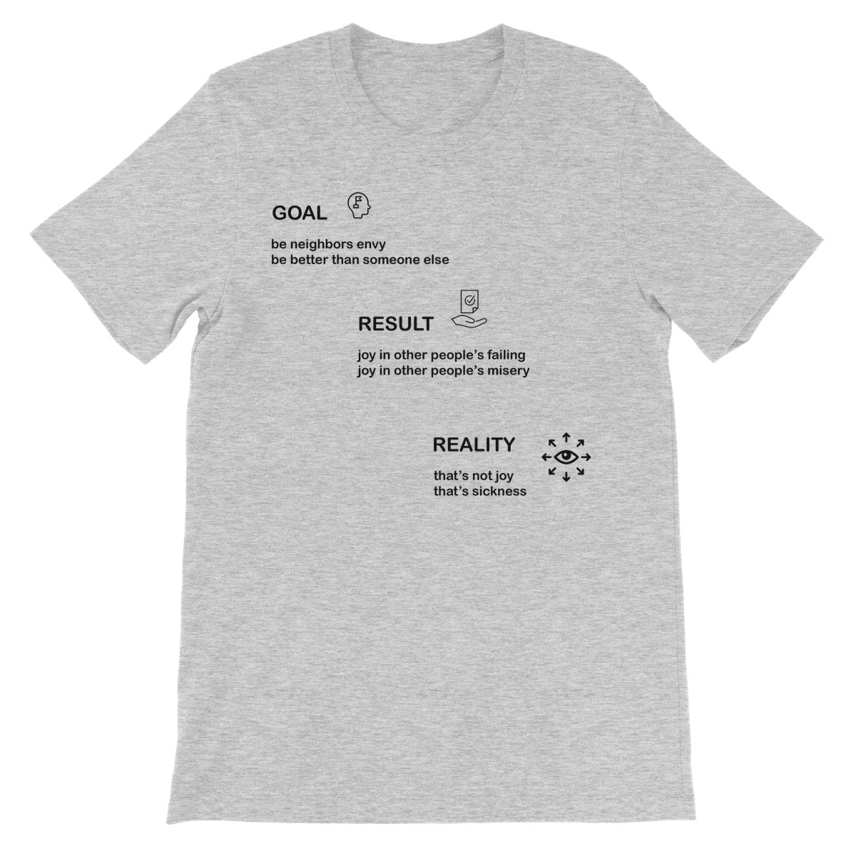 Neighbors Envy Unisex Short Sleeve T-Shirt (The pursuit of success is often fueled by the desire to be better than others)