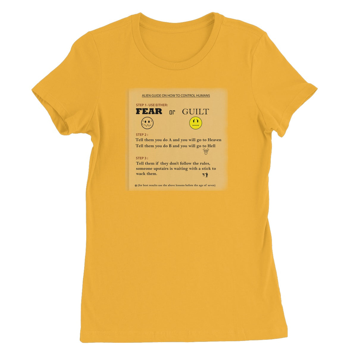 Fear or Guilt Women's T-Shirt (Controlling Humans through Fear, Guilt, and Religious Beliefs)
