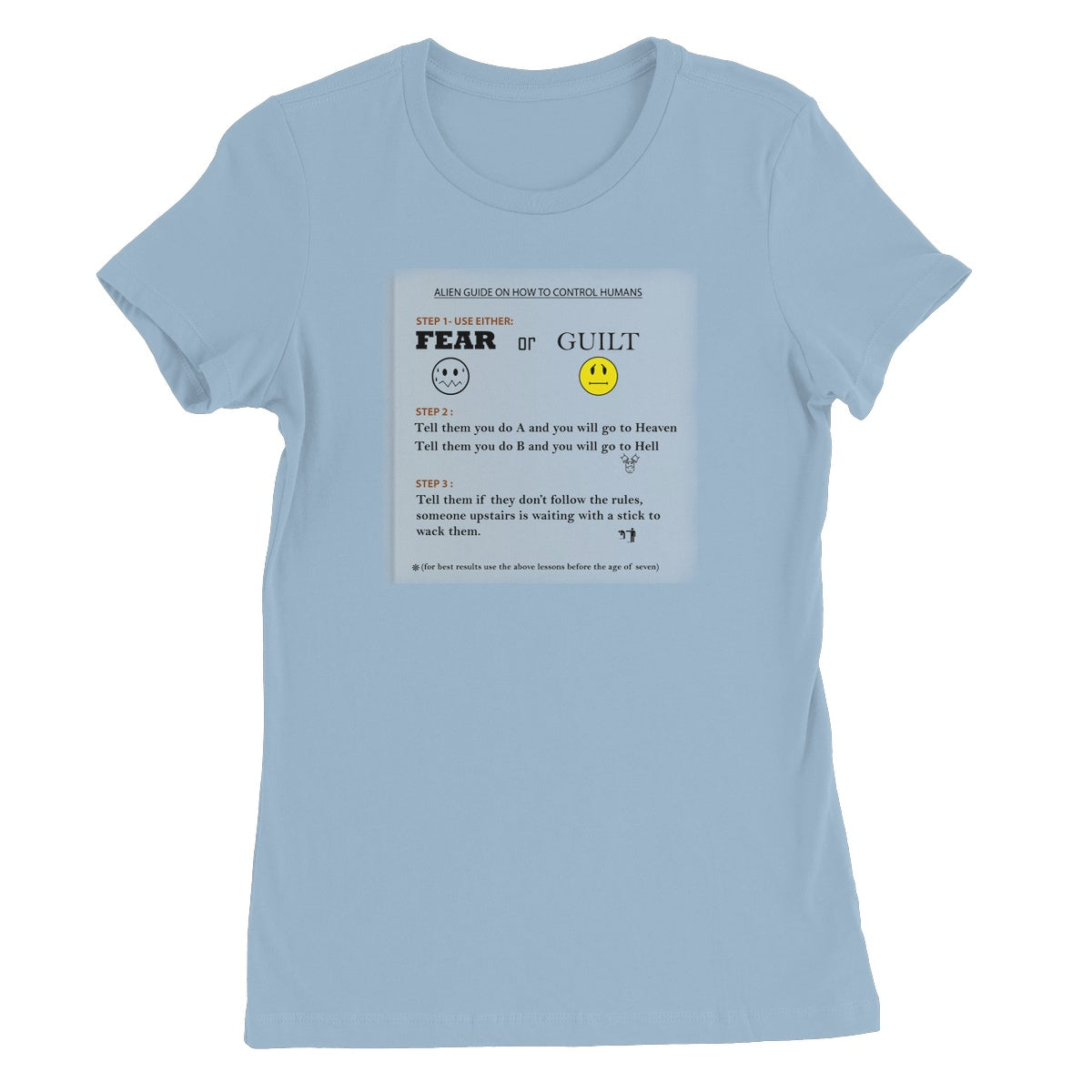Fear or Guilt Women's T-Shirt (Controlling Humans through Fear, Guilt, and Religious Beliefs)