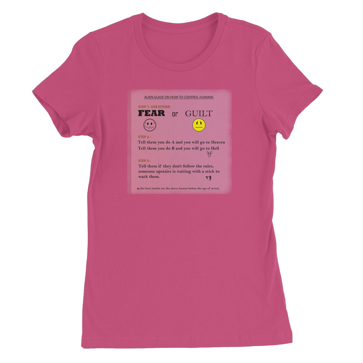 Fear or Guilt Women's T-Shirt (Controlling Humans through Fear, Guilt, and Religious Beliefs)