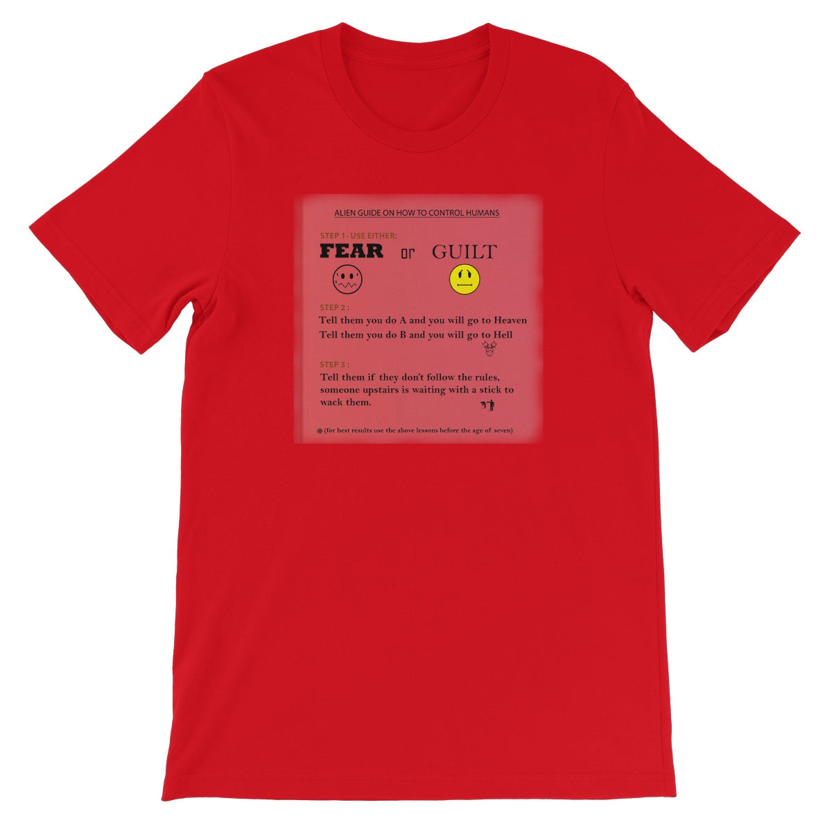 Fear or Guilt Unisex Short Sleeve T-Shirt (Controlling Humans through Fear, Guilt, and Religious Beliefs)