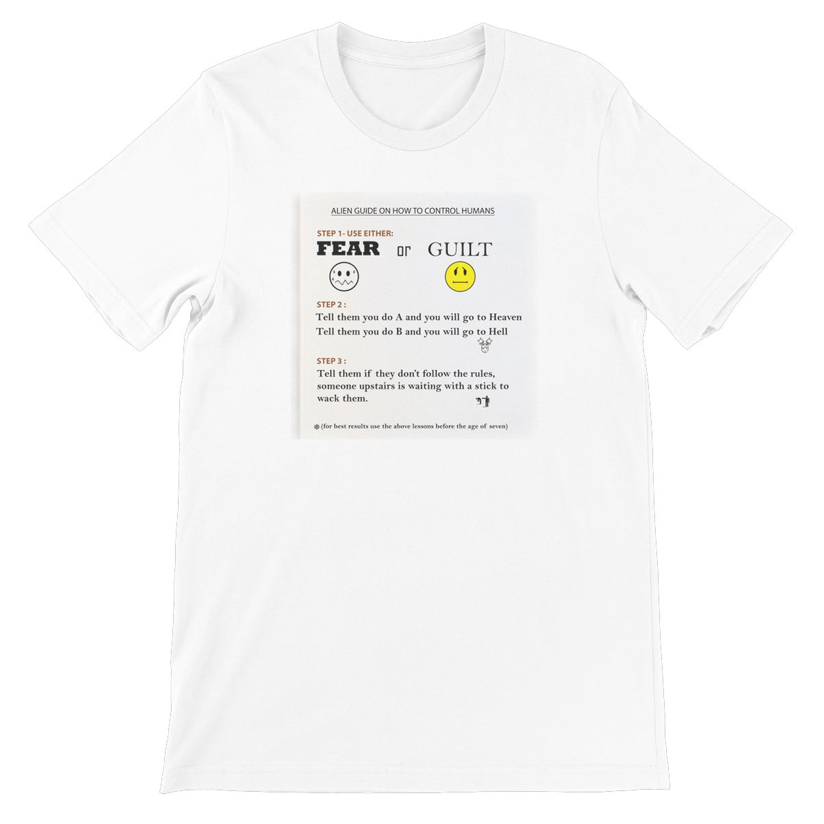 Fear or Guilt Unisex Short Sleeve T-Shirt (Controlling Humans through Fear, Guilt, and Religious Beliefs)