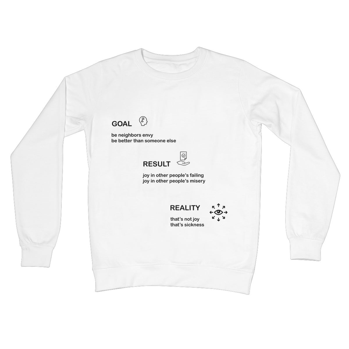 Neighbors Envy Crew Neck Sweatshirt (The pursuit of success is often fueled by the desire to be better than others)