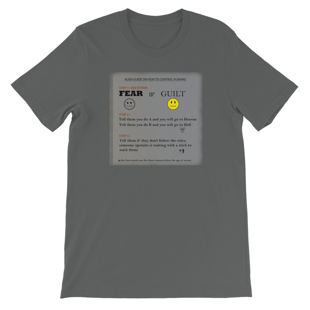 Fear or Guilt Unisex Short Sleeve T-Shirt (Controlling Humans through Fear, Guilt, and Religious Beliefs)