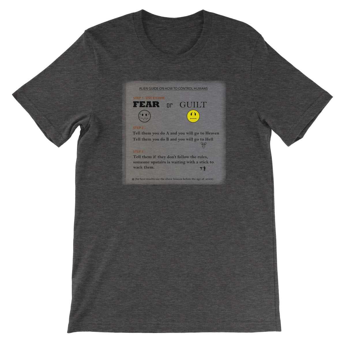 Fear or Guilt Unisex Short Sleeve T-Shirt (Controlling Humans through Fear, Guilt, and Religious Beliefs)