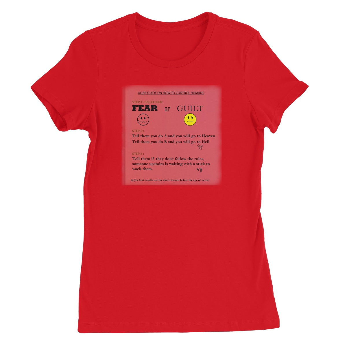 Fear or Guilt Women's T-Shirt (Controlling Humans through Fear, Guilt, and Religious Beliefs)