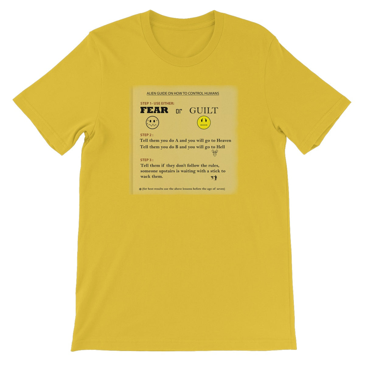 Fear or Guilt Unisex Short Sleeve T-Shirt (Controlling Humans through Fear, Guilt, and Religious Beliefs)