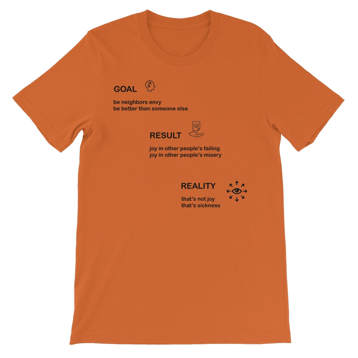 Neighbors Envy Unisex Short Sleeve T-Shirt (The pursuit of success is often fueled by the desire to be better than others)