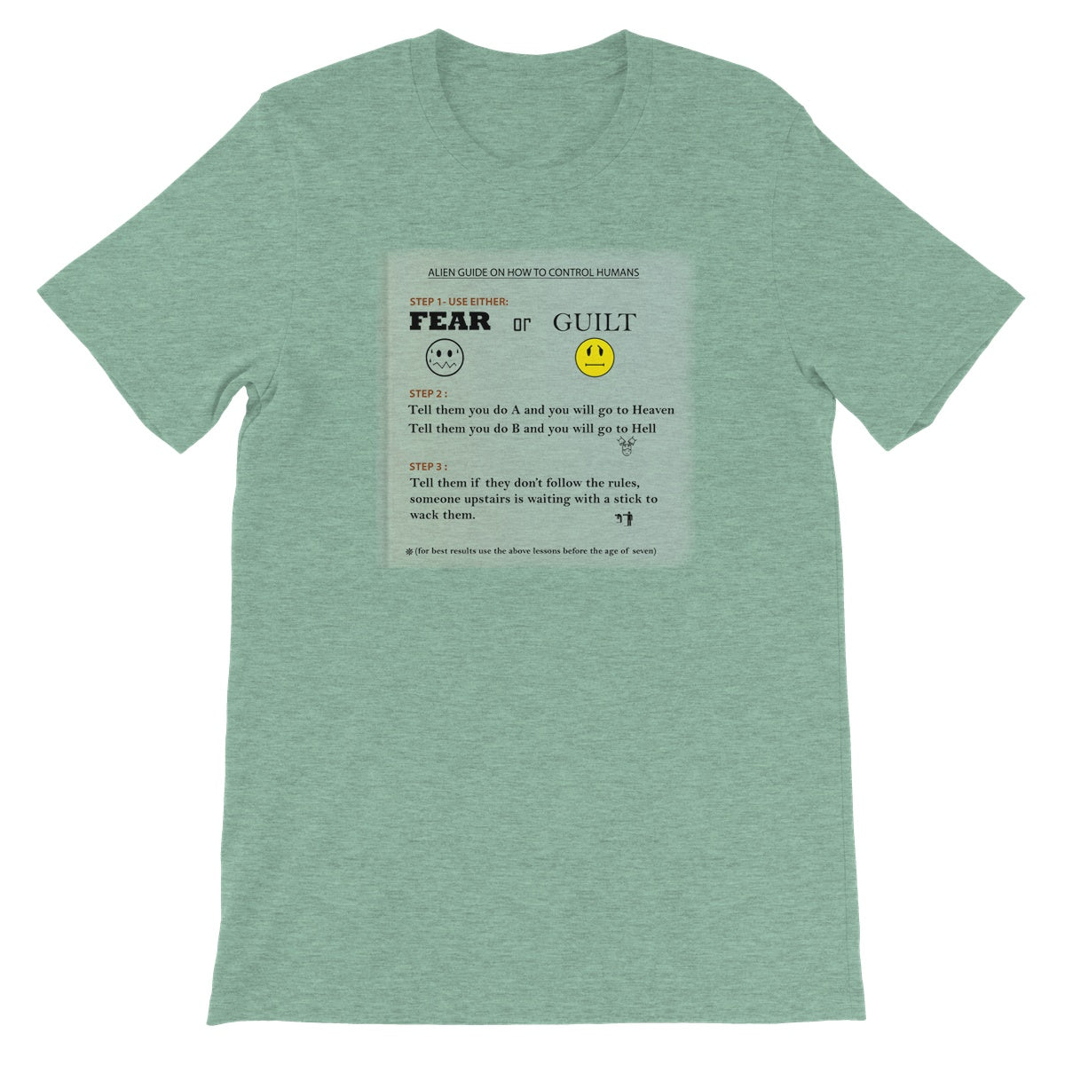 Fear or Guilt Unisex Short Sleeve T-Shirt (Controlling Humans through Fear, Guilt, and Religious Beliefs)