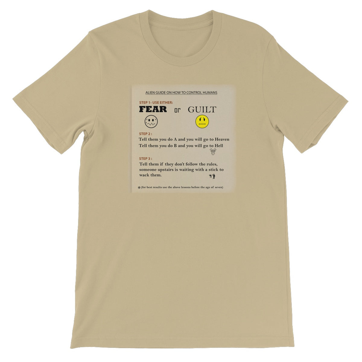 Fear or Guilt Unisex Short Sleeve T-Shirt (Controlling Humans through Fear, Guilt, and Religious Beliefs)