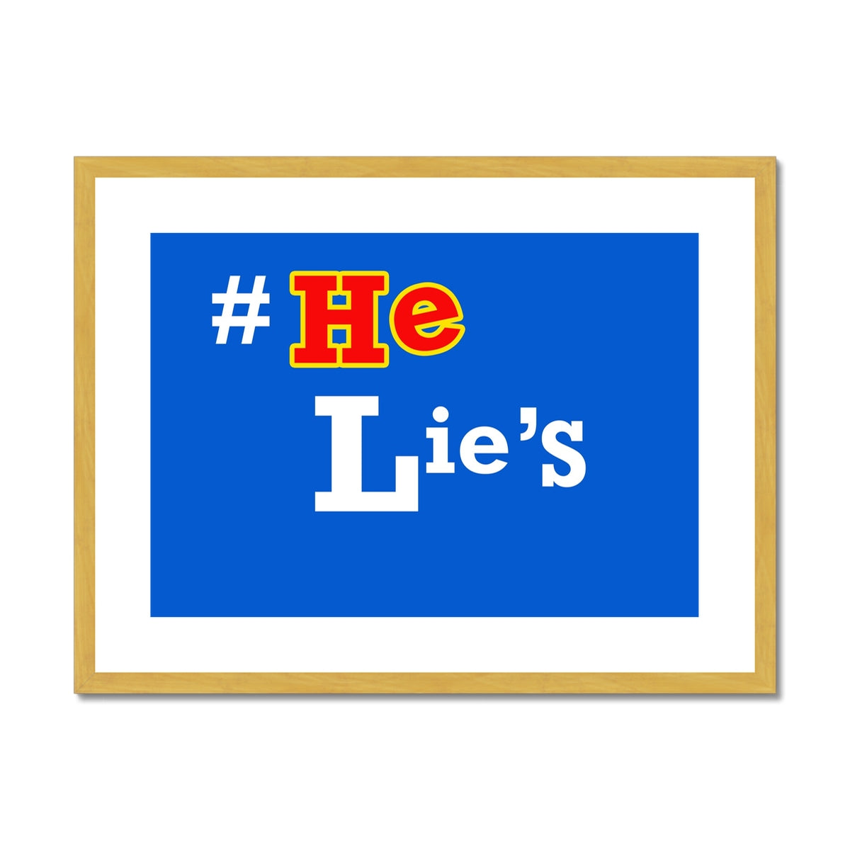 He Lies Again! Antique Framed & Mounted Print