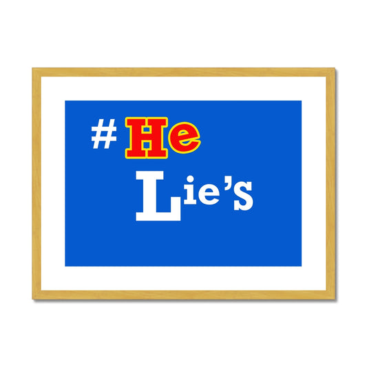 He Lies Again! Antique Framed & Mounted Print