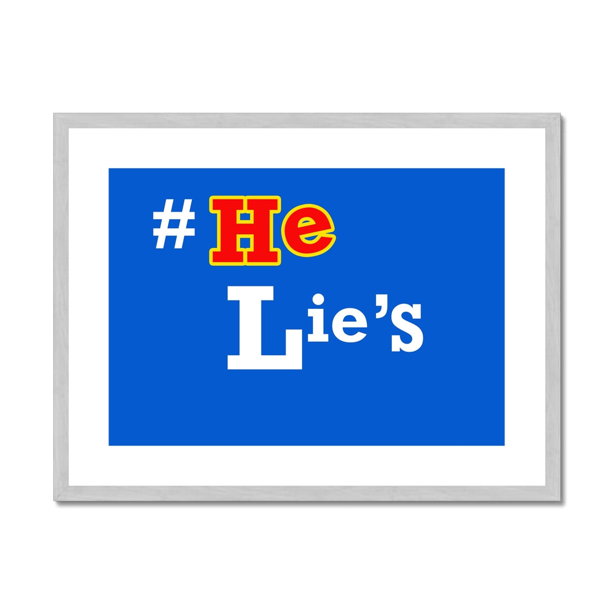 He Lies Again! Antique Framed & Mounted Print