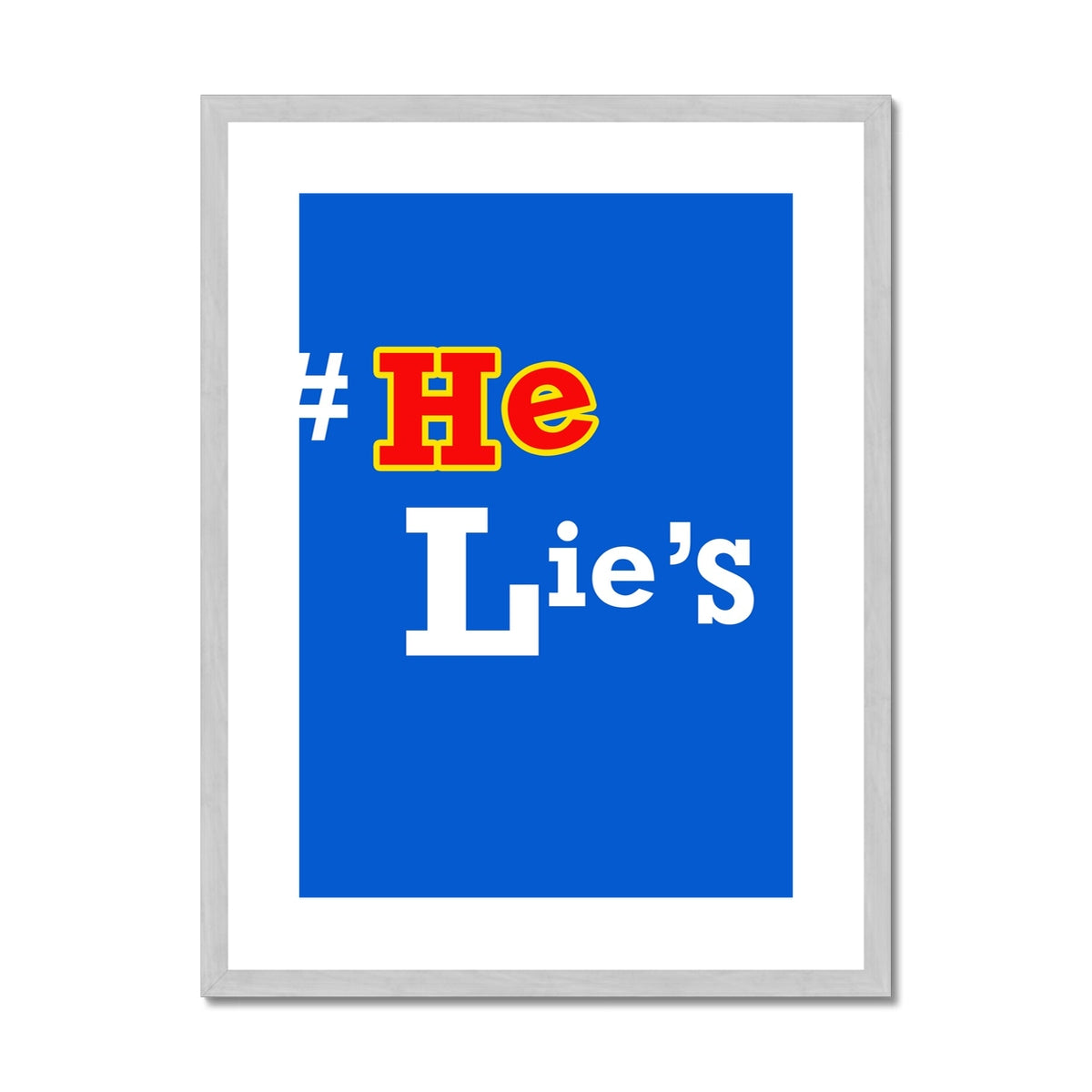 He Lies Again! Antique Framed & Mounted Print