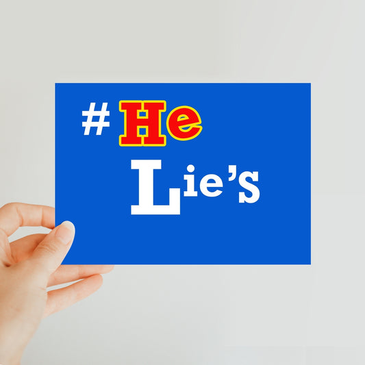 He Lies Again! Classic Postcard