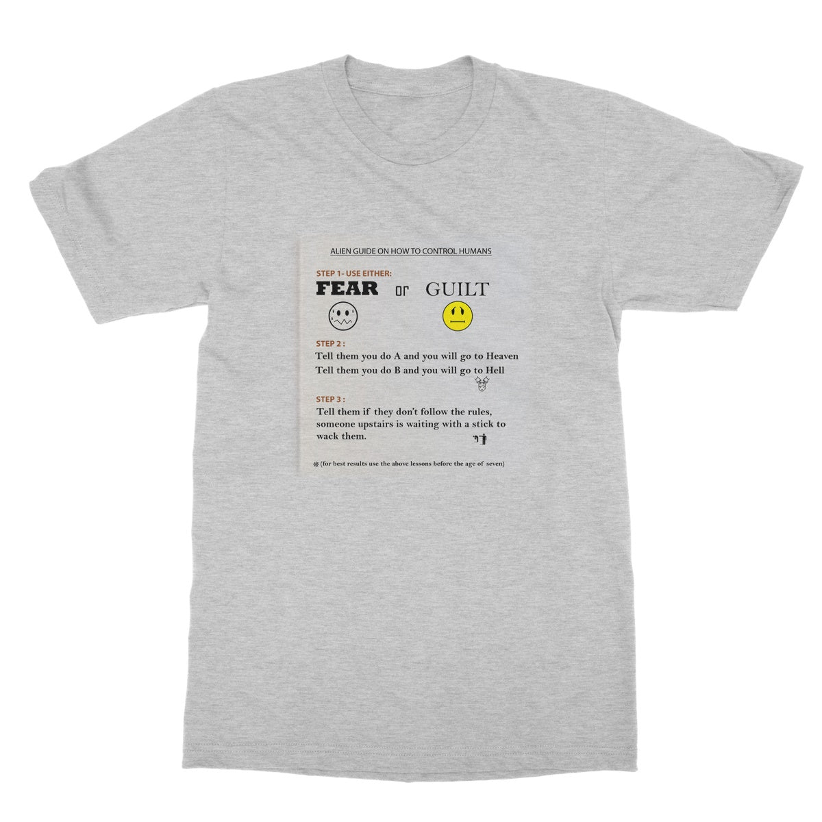 Fear or Guilt Softstyle T-Shirt (Controlling Humans through Fear, Guilt, and Religious Beliefs)