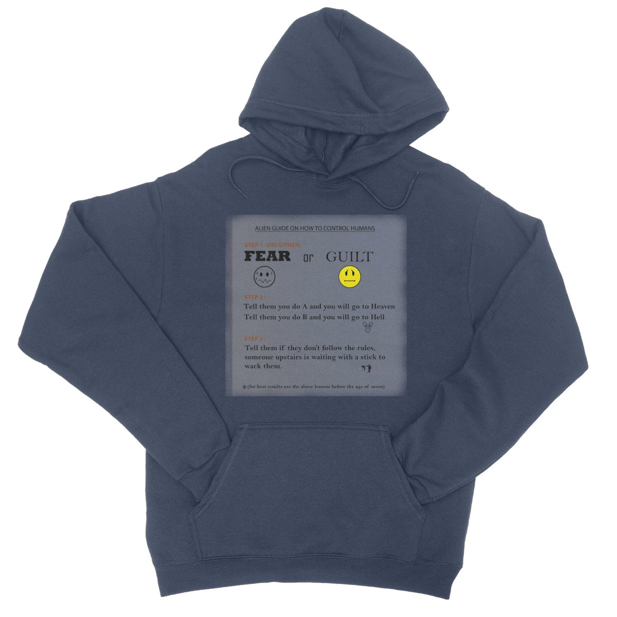 Fear or Guilt College Hoodie (Controlling Humans through Fear, Guilt, and Religious Beliefs)