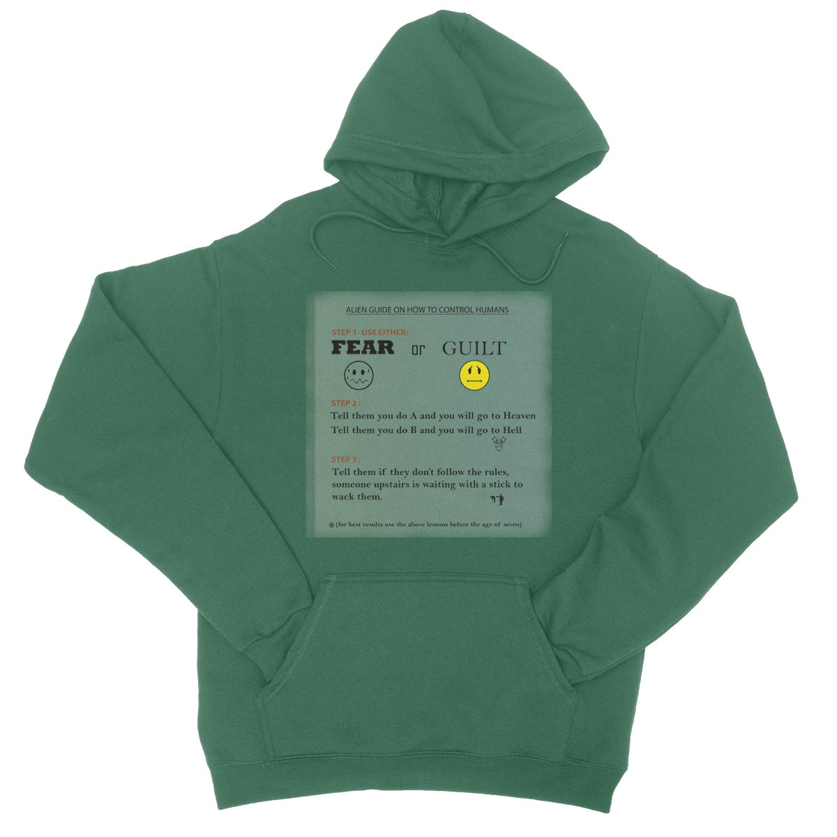 Fear or Guilt College Hoodie (Controlling Humans through Fear, Guilt, and Religious Beliefs)