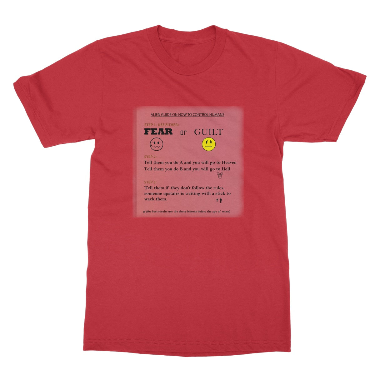 Fear or Guilt Softstyle T-Shirt (Controlling Humans through Fear, Guilt, and Religious Beliefs)