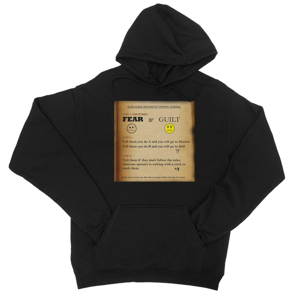 Fear or Guilt Golden College Hoodie (Controlling Humans through Fear, Guilt, and Religious Beliefs)