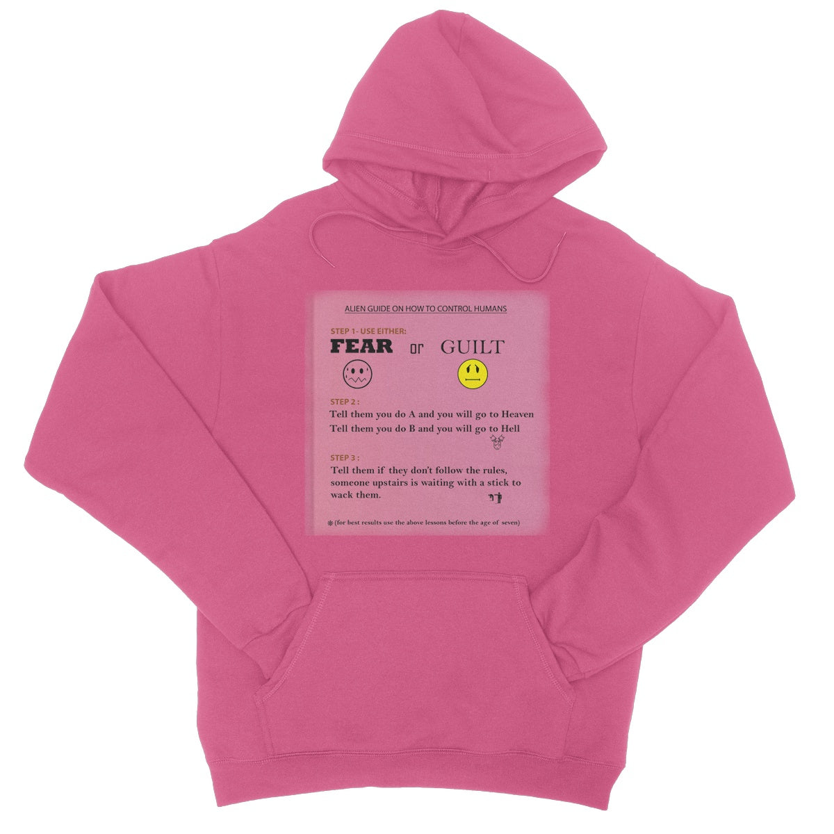 Fear or Guilt College Hoodie (Controlling Humans through Fear, Guilt, and Religious Beliefs)