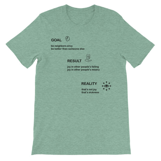Neighbors Envy Unisex Short Sleeve T-Shirt (The pursuit of success is often fueled by the desire to be better than others)