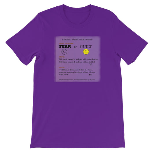 Fear or Guilt Unisex Short Sleeve T-Shirt (Controlling Humans through Fear, Guilt, and Religious Beliefs)