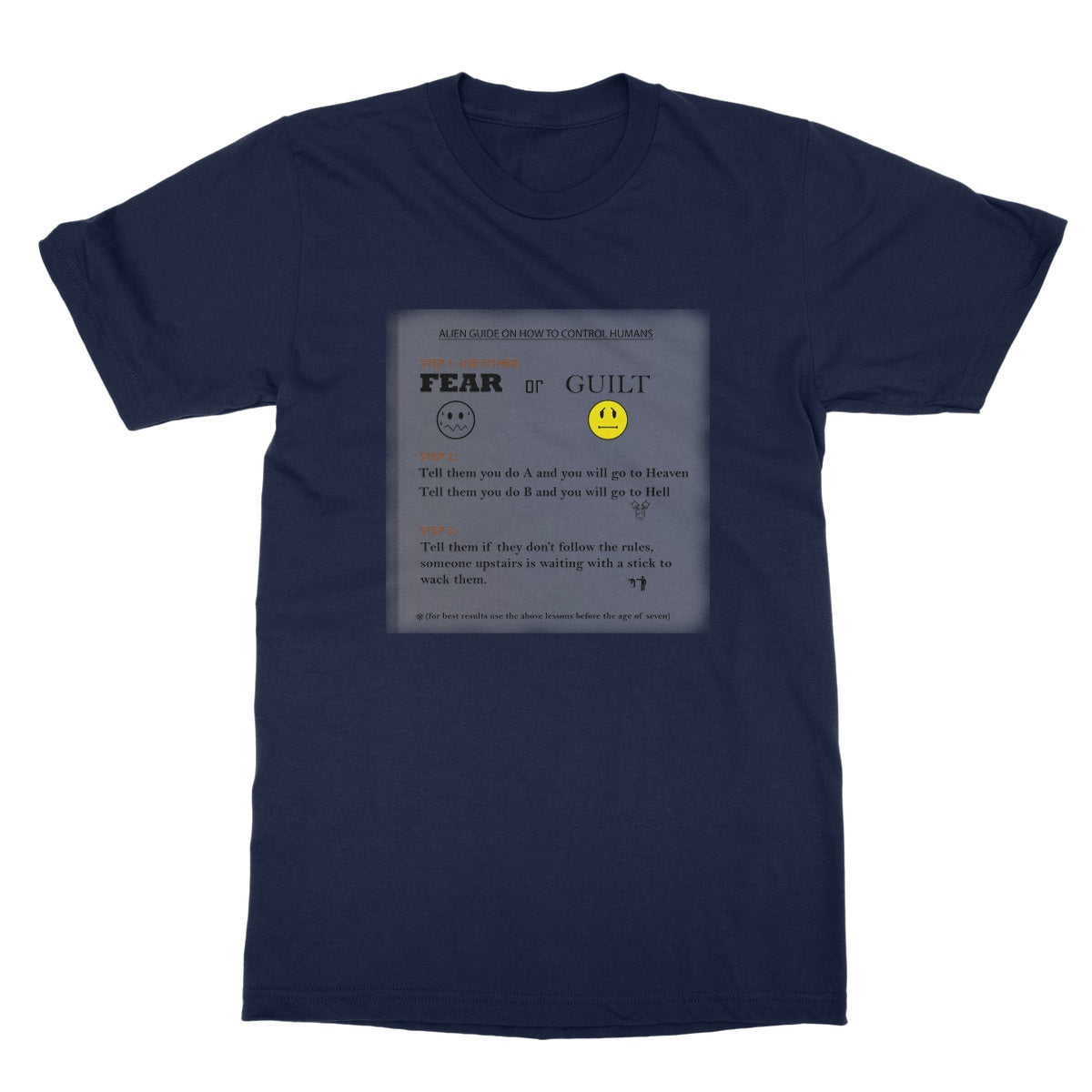 Fear or Guilt Softstyle T-Shirt (Controlling Humans through Fear, Guilt, and Religious Beliefs)