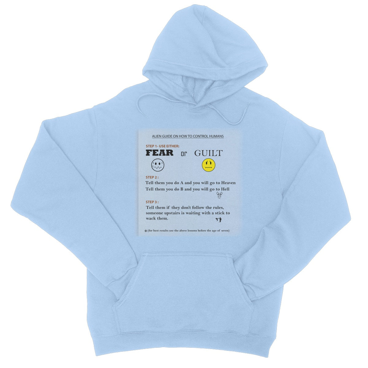 Fear or Guilt College Hoodie (Controlling Humans through Fear, Guilt, and Religious Beliefs)
