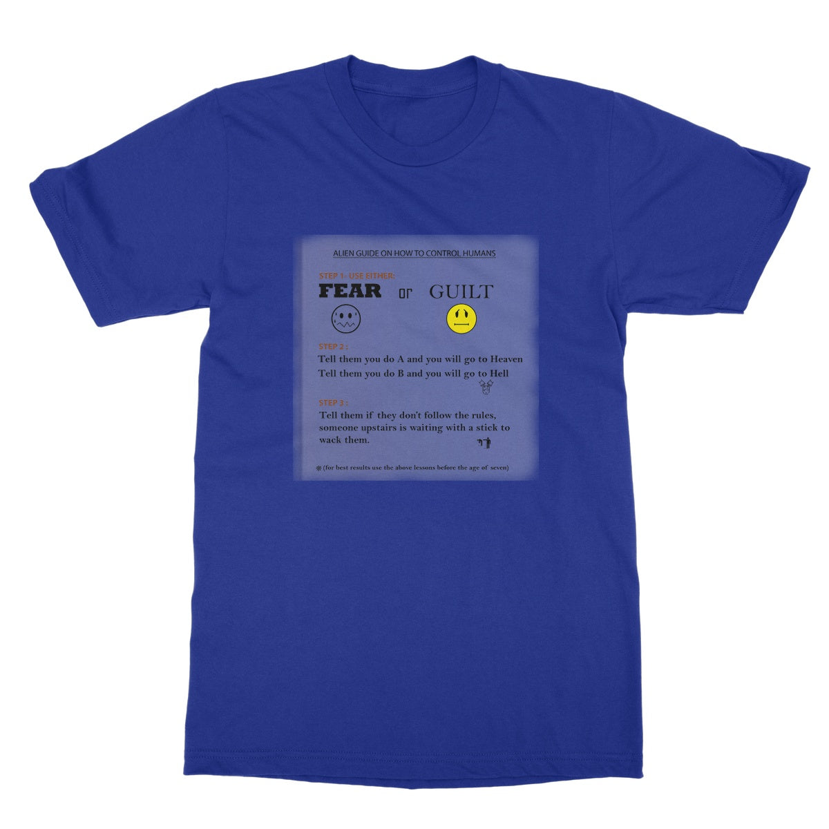 Fear or Guilt Softstyle T-Shirt (Controlling Humans through Fear, Guilt, and Religious Beliefs)