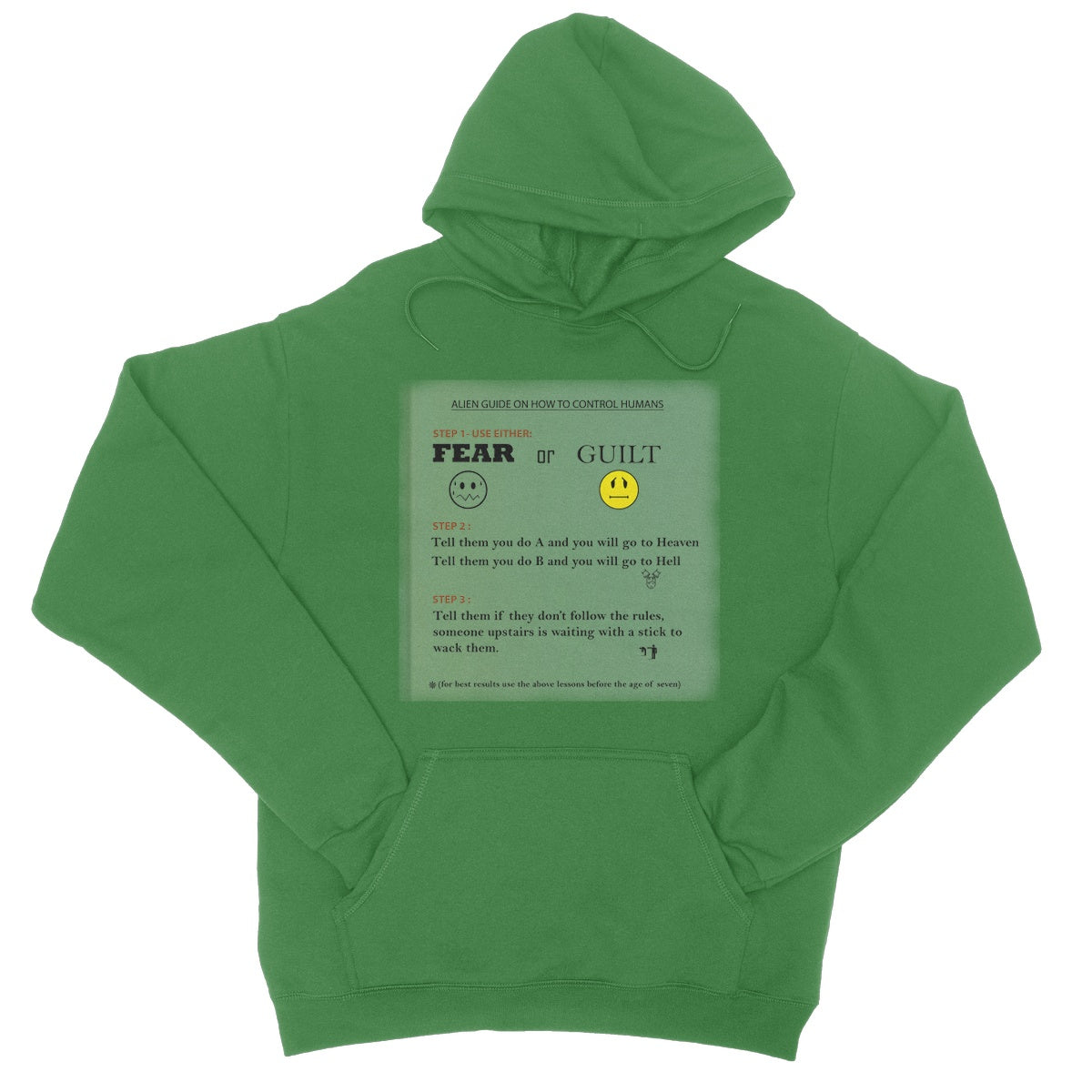 Fear or Guilt College Hoodie (Controlling Humans through Fear, Guilt, and Religious Beliefs)