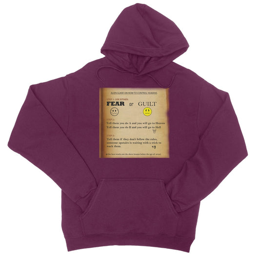 Fear or Guilt Golden College Hoodie (Controlling Humans through Fear, Guilt, and Religious Beliefs)
