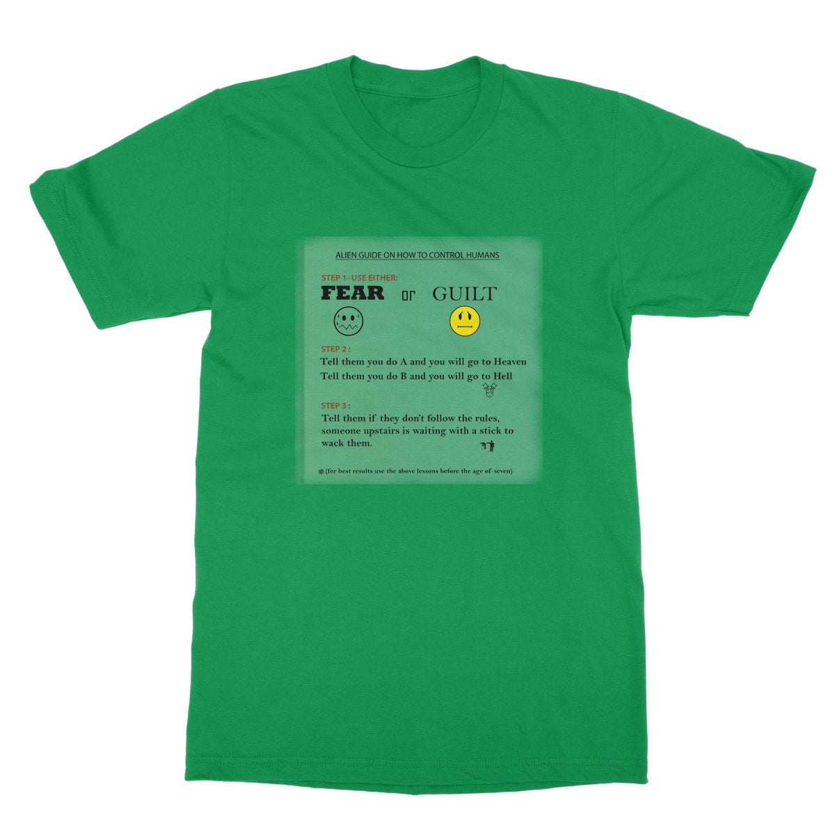 Fear or Guilt Softstyle T-Shirt (Controlling Humans through Fear, Guilt, and Religious Beliefs)