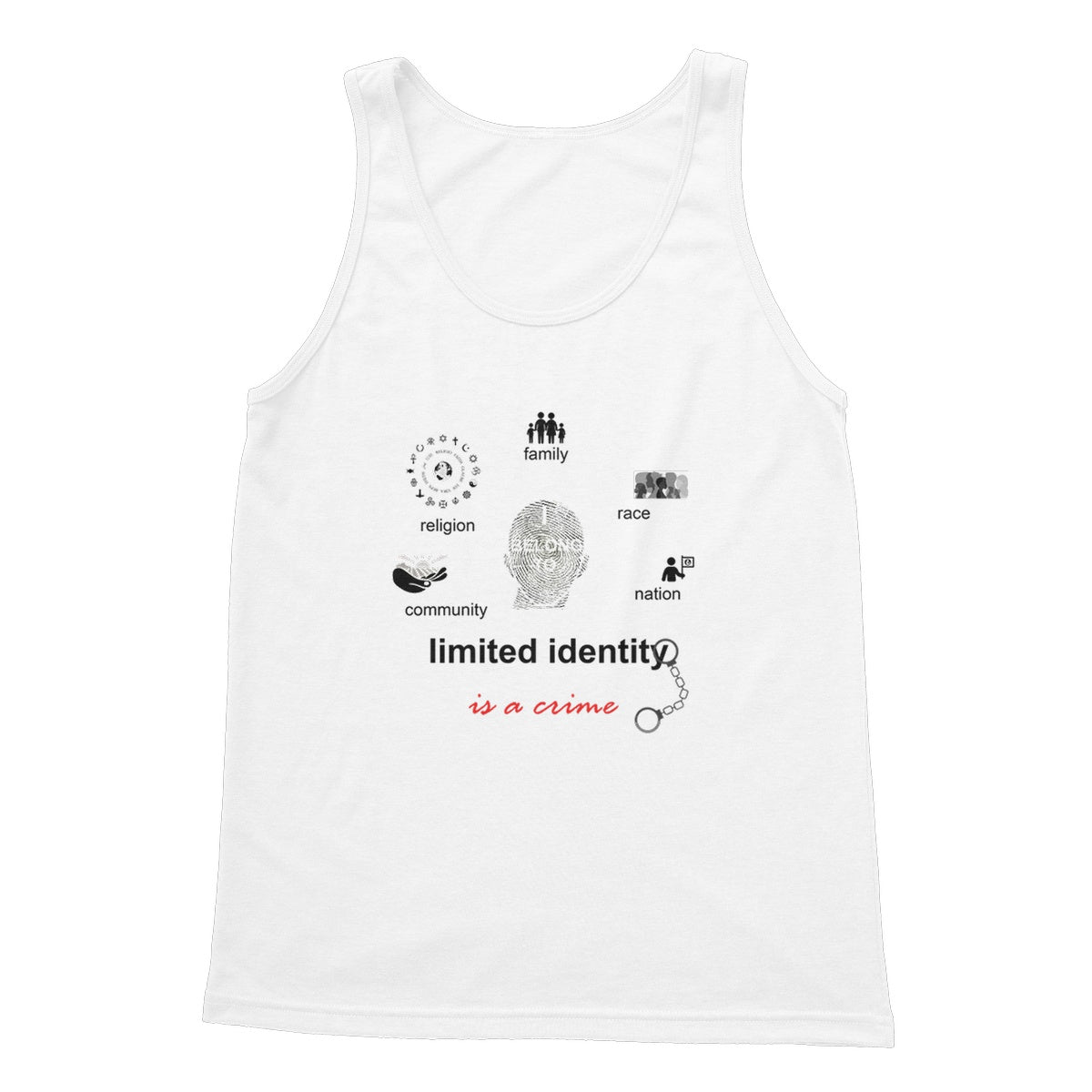 Limited Identity Circle Softstyle Tank Top (perpetuating social divisions, discrimination, and conflicts)
