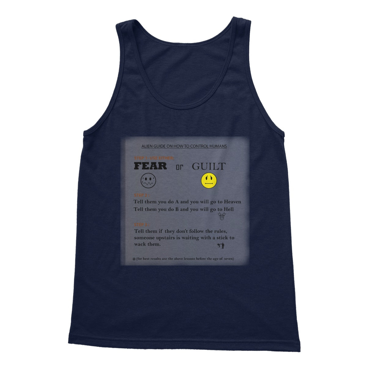 Fear or Guilt Softstyle Tank Top (Controlling Humans through Fear, Guilt, and Religious Beliefs)