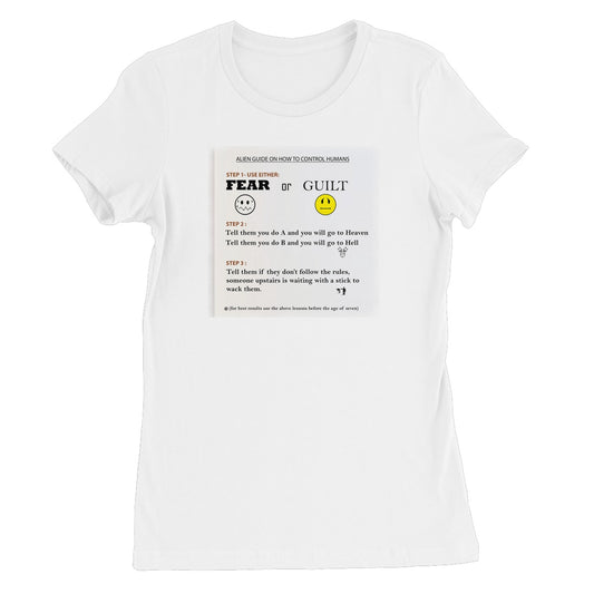 Fear or Guilt Women's T-Shirt (Controlling Humans through Fear, Guilt, and Religious Beliefs)