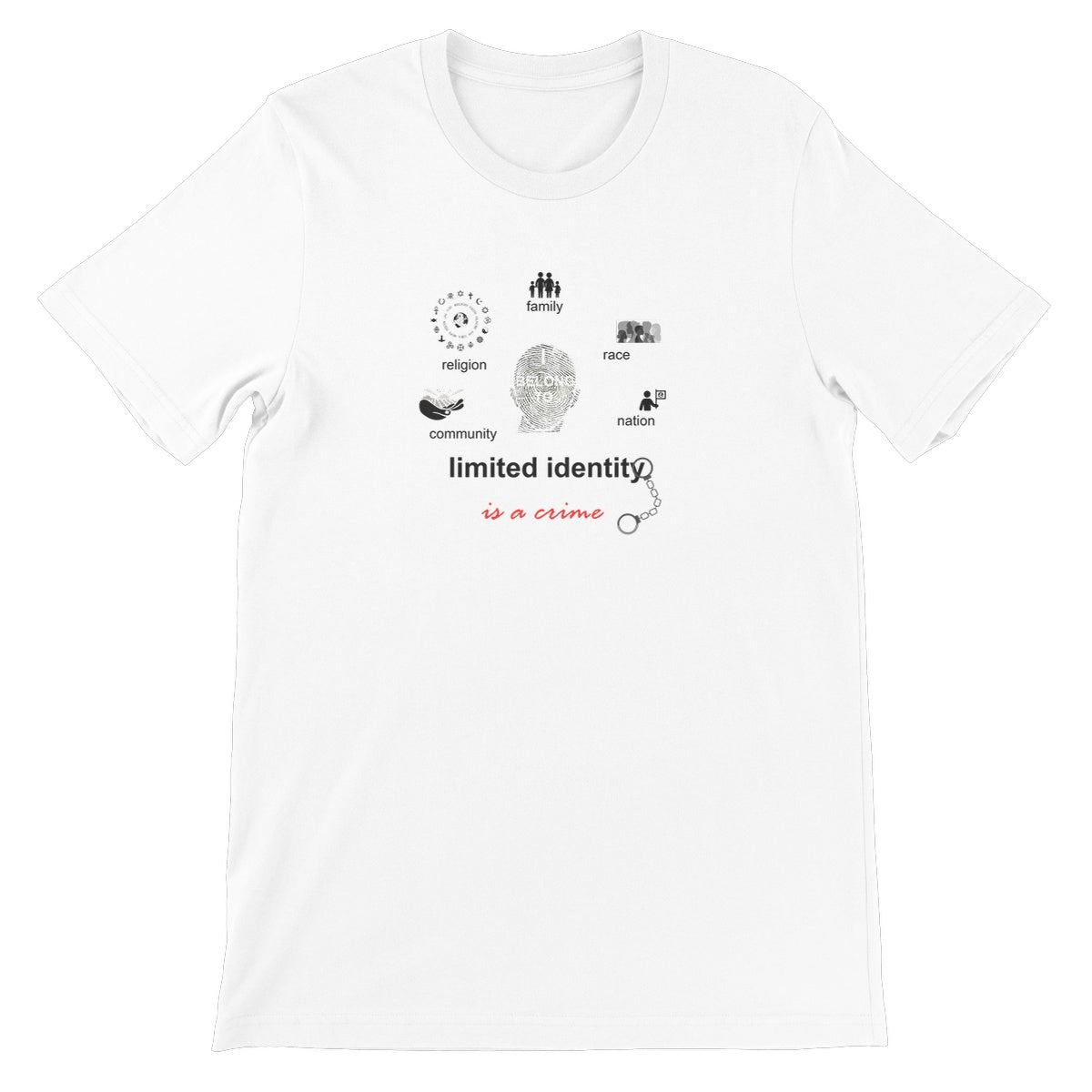 Limited Identity Circle Unisex Short Sleeve T-Shirt (perpetuating social divisions, discrimination, and conflicts)