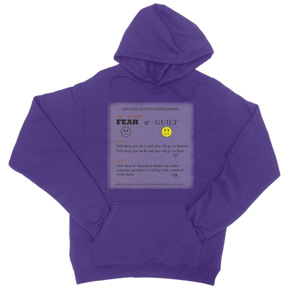 Fear or Guilt College Hoodie (Controlling Humans through Fear, Guilt, and Religious Beliefs)