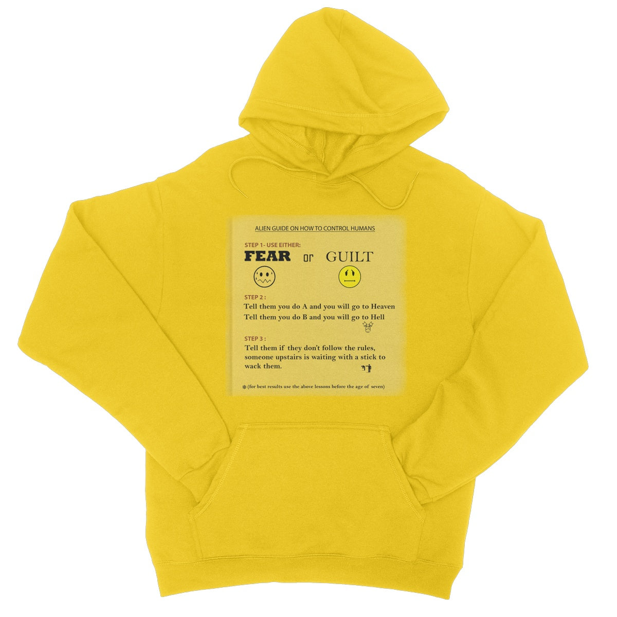 Fear or Guilt College Hoodie (Controlling Humans through Fear, Guilt, and Religious Beliefs)