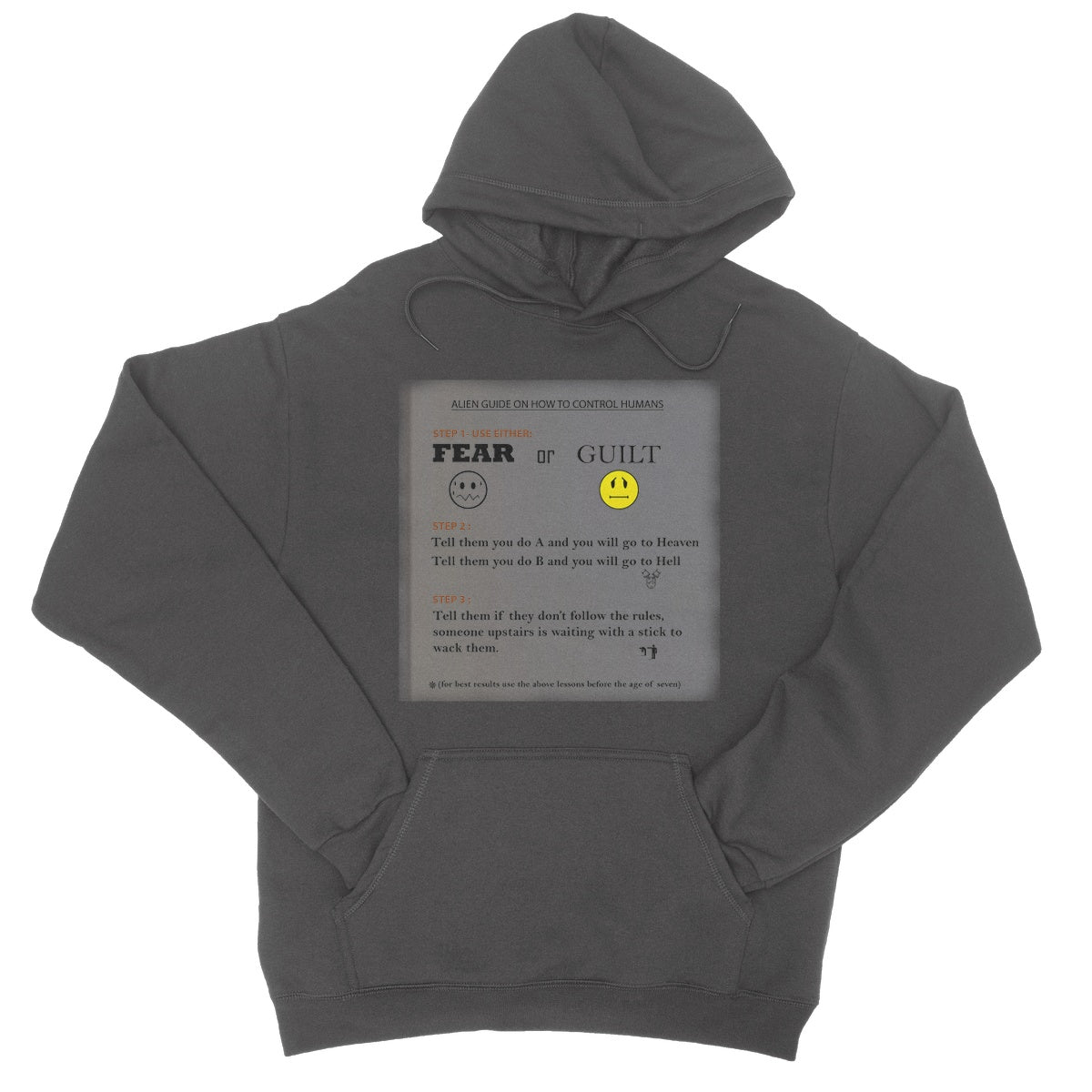 Fear or Guilt College Hoodie (Controlling Humans through Fear, Guilt, and Religious Beliefs)