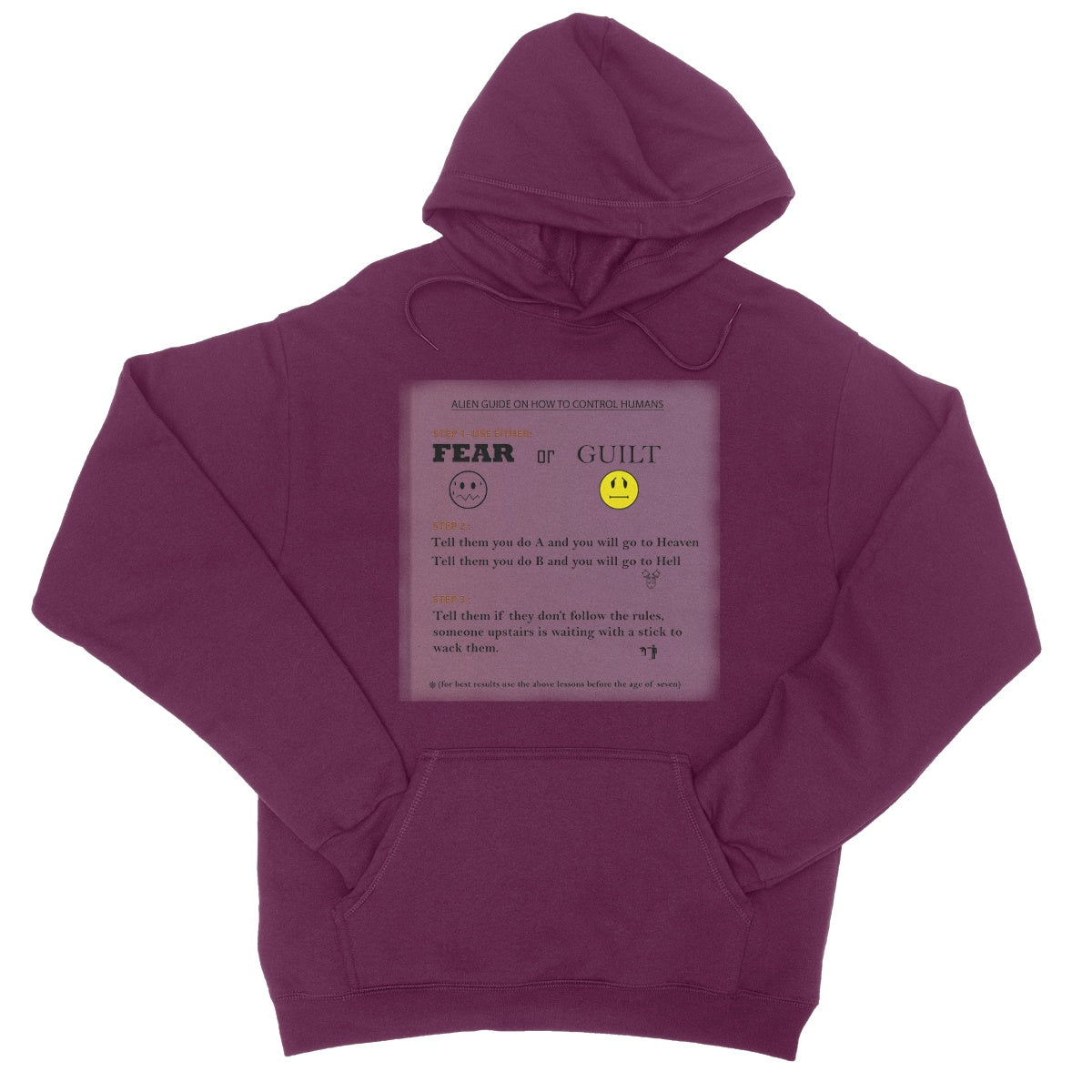 Fear or Guilt College Hoodie (Controlling Humans through Fear, Guilt, and Religious Beliefs)